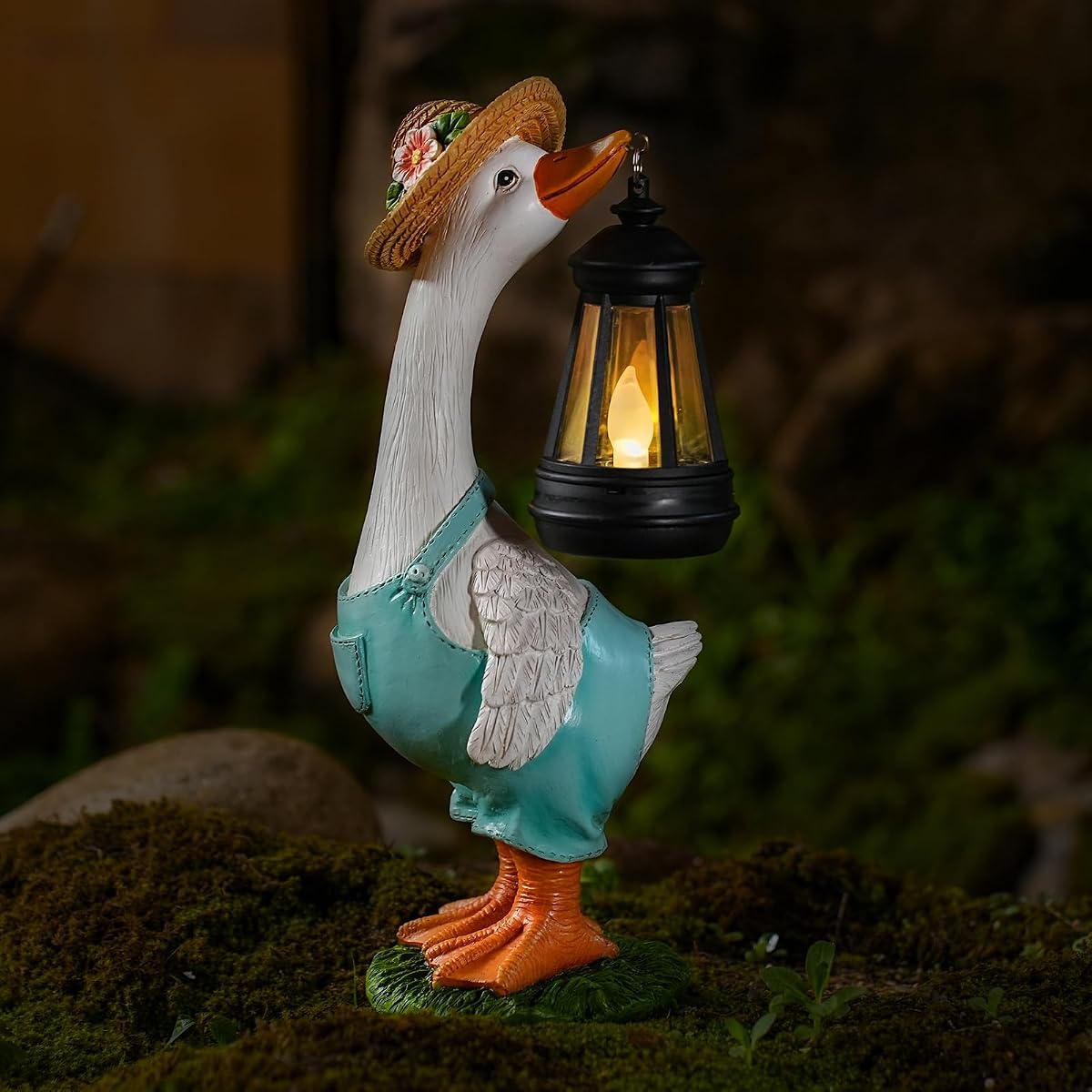 QZJDDZSW Solar Garden Outdoor Statues Goose Goose Outdoor Lawn and Garden