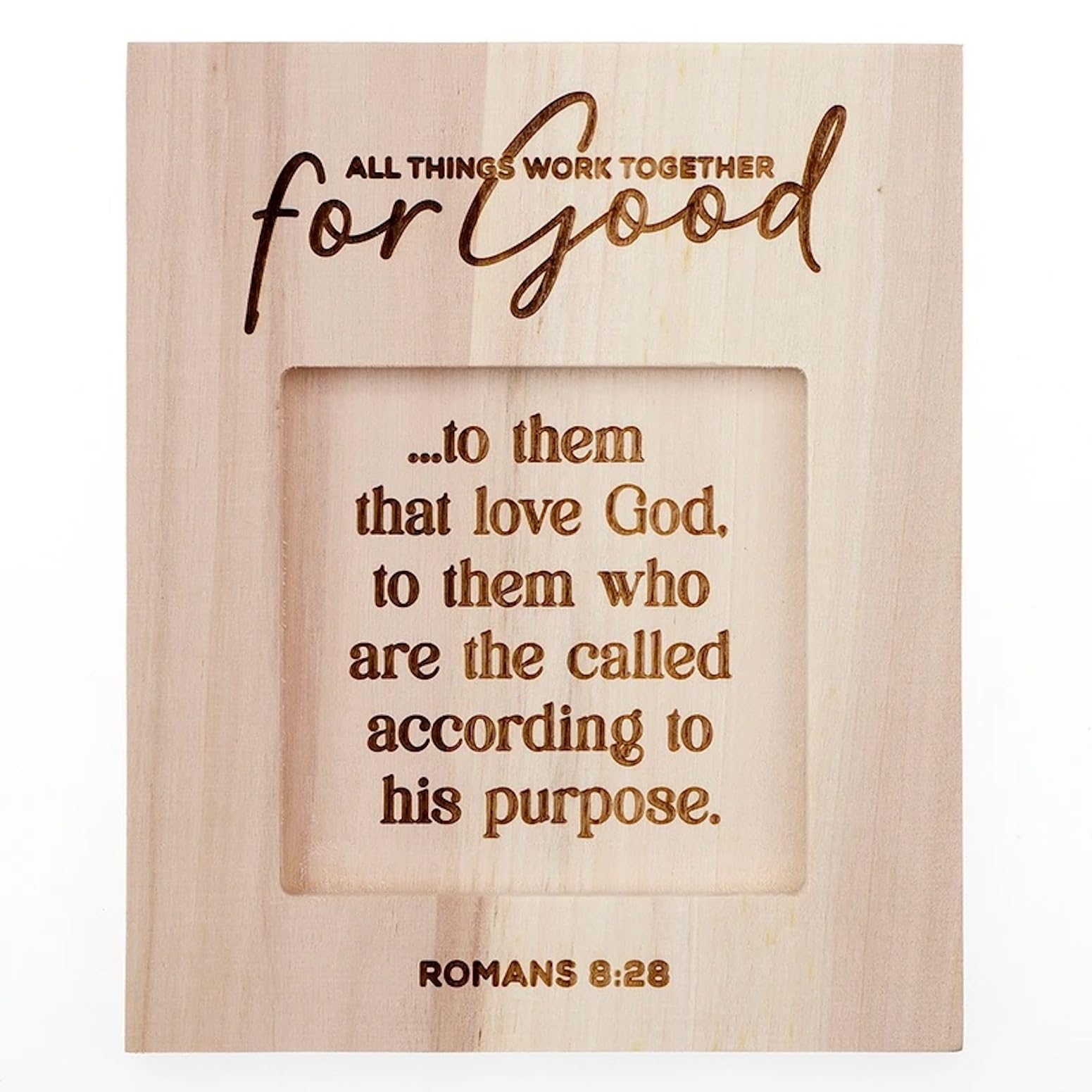 Living Grace Lot de 6 supports de notes adhésifs en bois gravé avec inscription « All Things for Good »