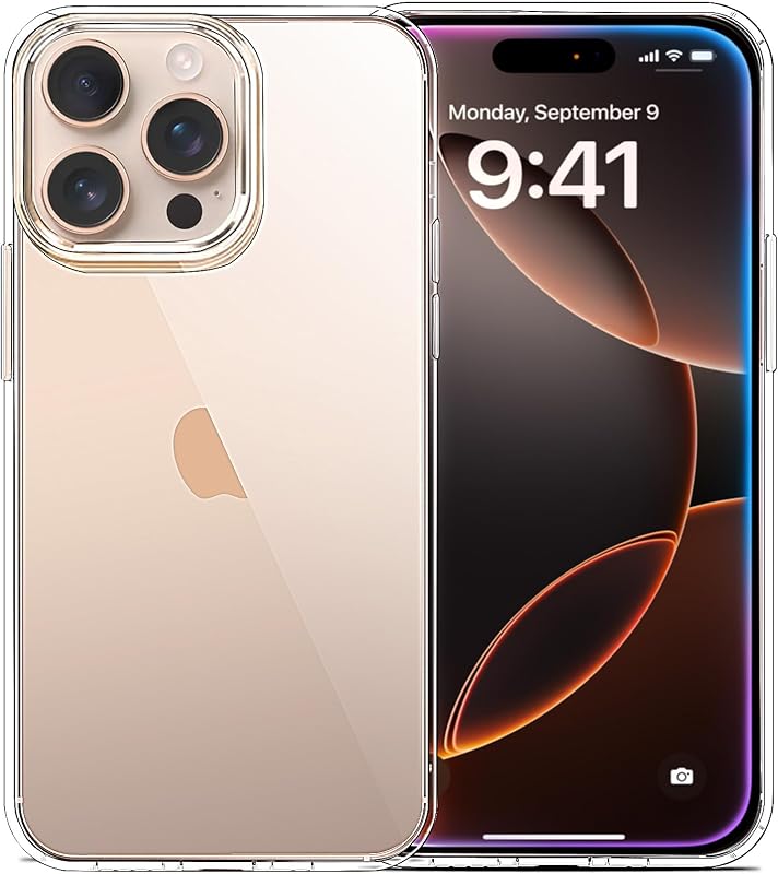 JJGoo Compatible with iPhone 16 Pro Case Clear, Soft Transparent TPU Cover, Slim Thin Shockproof Phone Case for iPhone 16 Pro 6.3-Inch