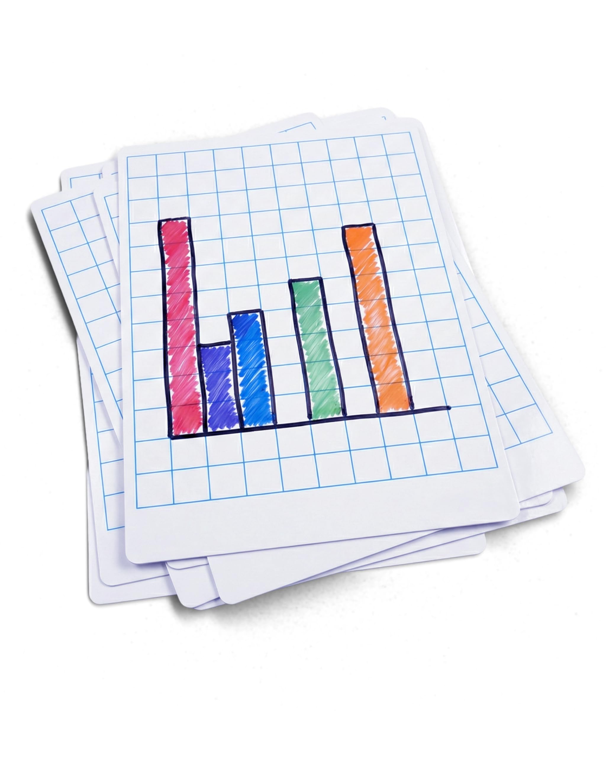 Show-me - A4 Mini Whiteboards | Grid Drywipe Boards | Lightweight 0.5mm Super-Flexible Design | Portable Classroom and Study Essential for School Use, Pack of 30