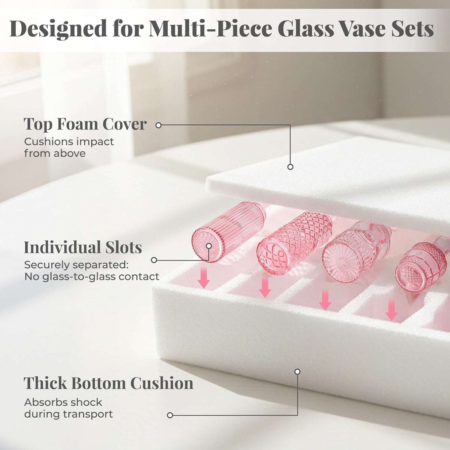 BEAHOT 24 Pack Pink Bud Vases in Bulk,Mini Glass Vintage Vases for Centerpieces,Wedding Decor, Small Flower Vases for Party & Home Decaration,Mother's Day (Pink) - Image 4