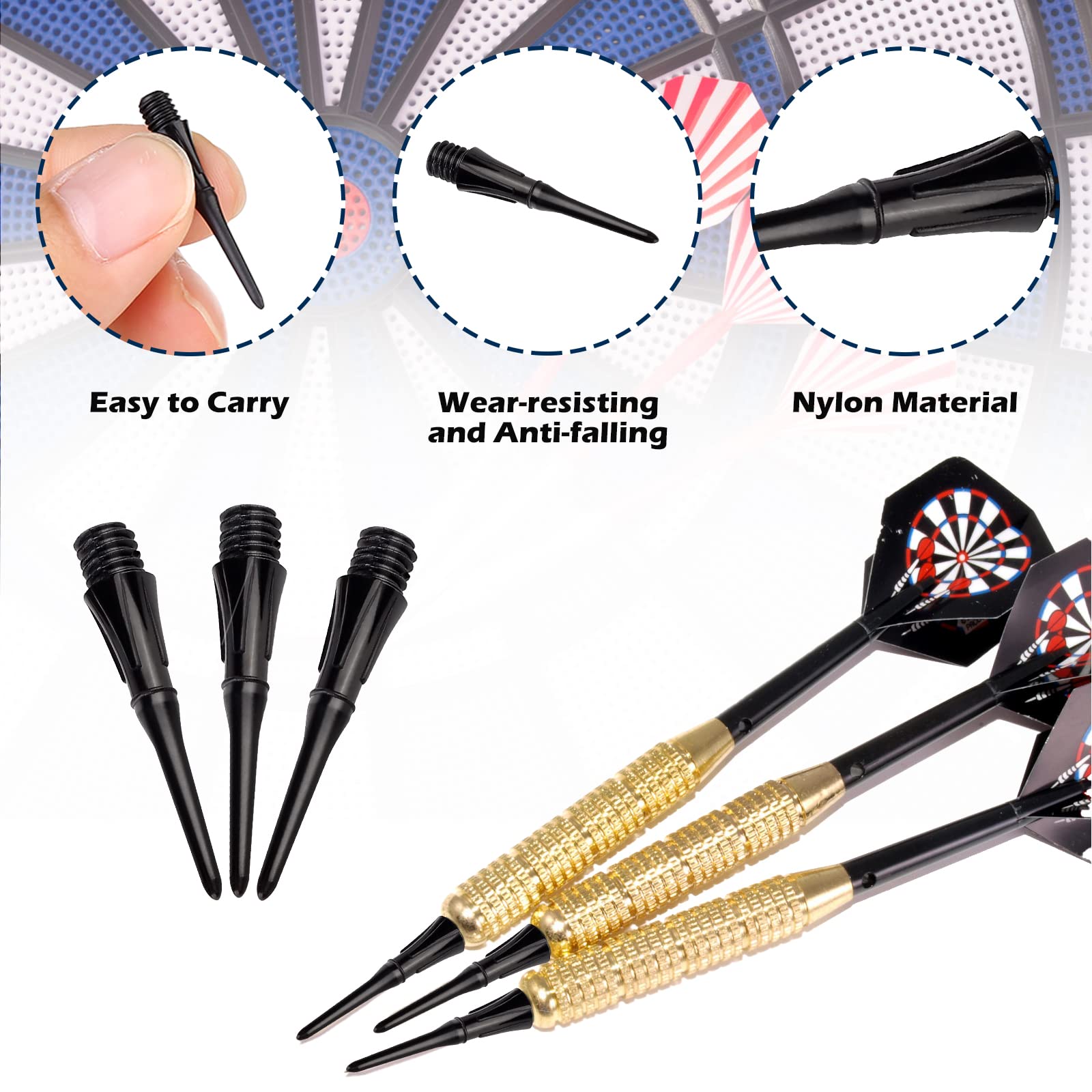 Punte Per Freccette In Plastica - 280 Pezzi Filettatura 2BA | Set Ricambio Per Freccette Morbide Multicolore - Foto 4