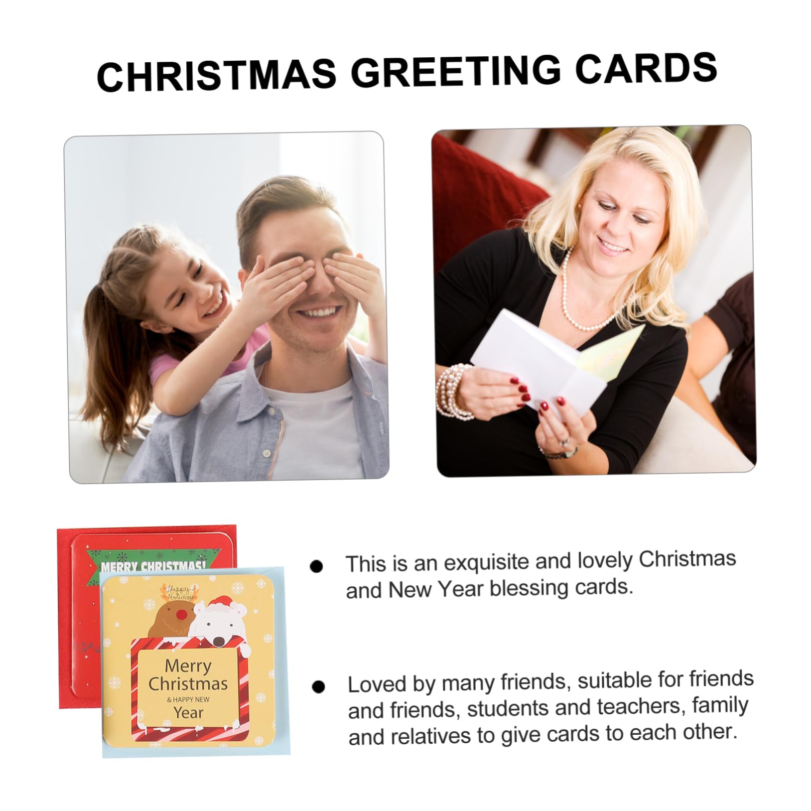 SEWACC 6 Sätze Weihnachtskarte grußkarten weinachtskartenset neujahrsgruß Geschenkkarten Gefälligkeiten für Weihnachtsfeiern Segenskarten für das neue Jahr festliche Designs Karten Papier