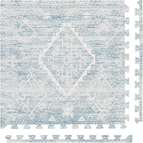 House of Noa Tapete de juego para bebé, 4 x 6 pulgadas, color índigo, juego de 6 azulejos, tapete de juego de espuma EVA acolchada para pisos,