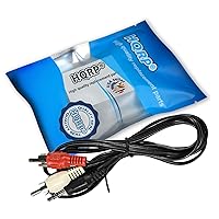 Vista 2 de HQRP Cable de audio estéreo RCA a 0.138 in compatible con Insignia NS-HZ503 Mini Plug Cord Y-Splitter 5 pies