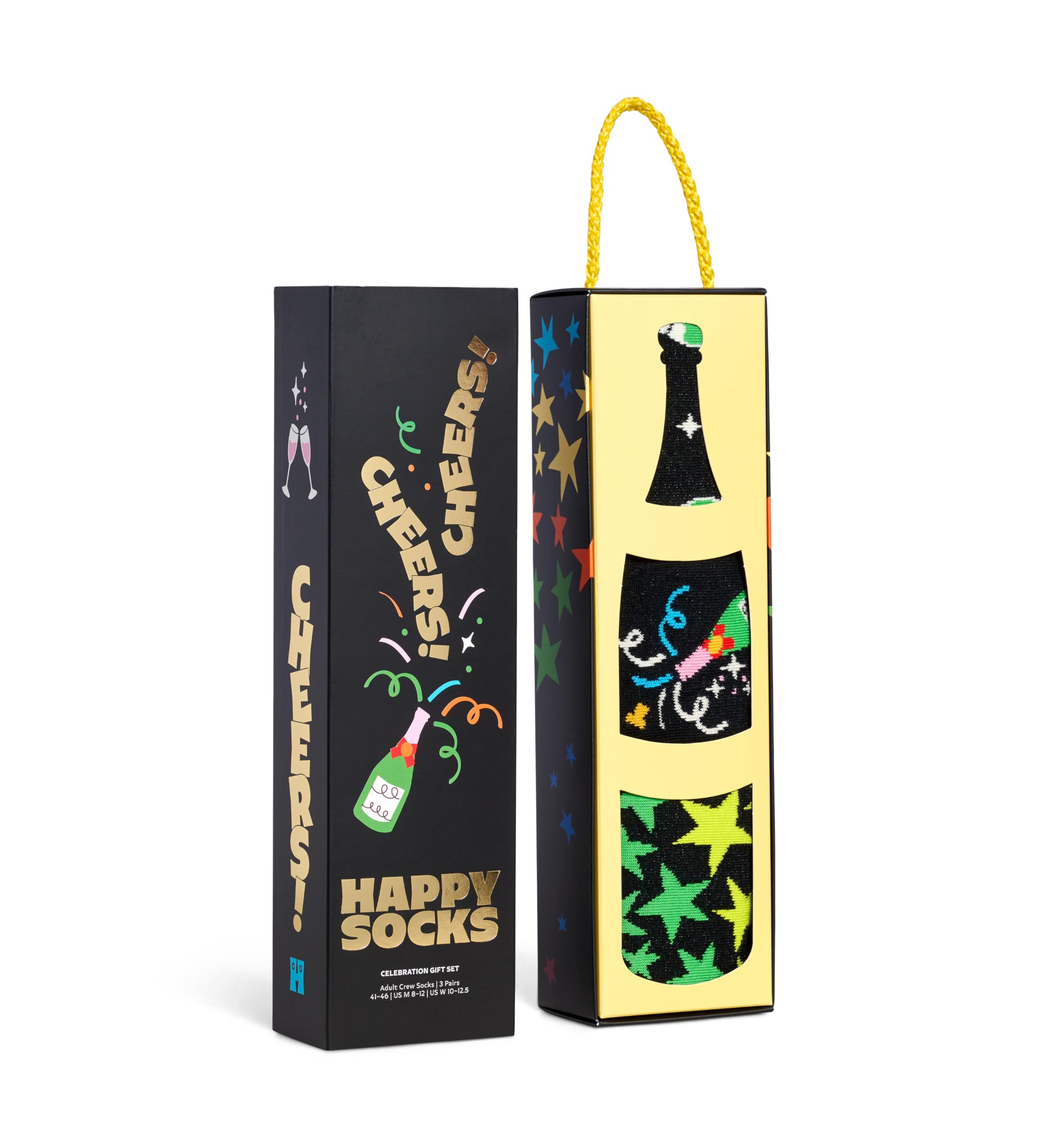 Happy Socks Calzini crew con motivo festa e celebrazione per uomo e donna, 36-40 e 41-46