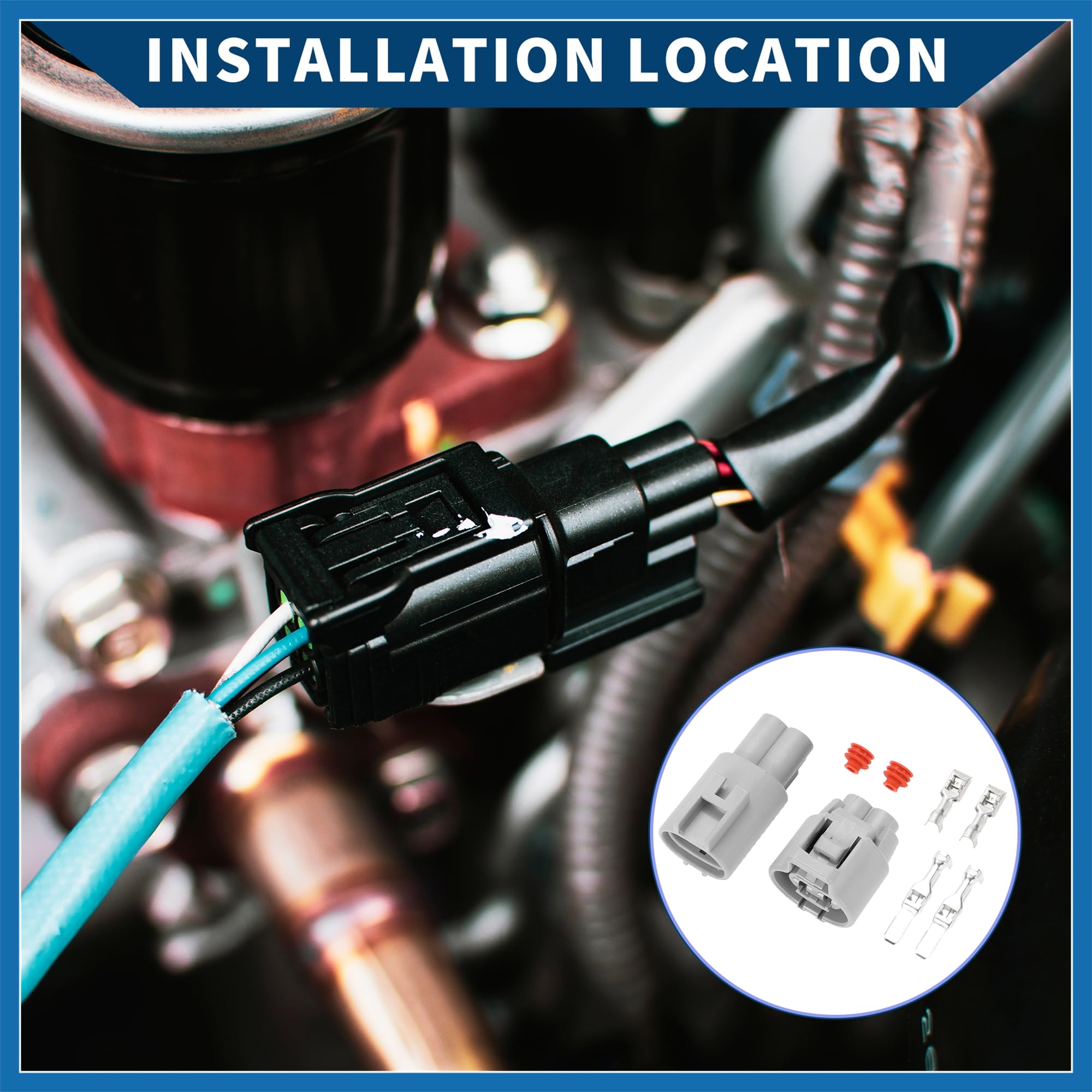 Connettore Spina Ventola Radiatore Toyota RAV4 4,8mm Impermeabile 2 Pin Grigio 1 Set