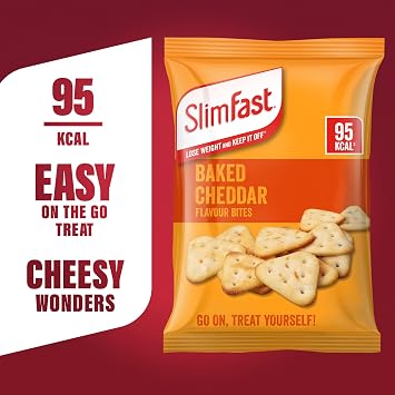 SlimFast • Baked Cheddar Cheese Bites • Only 95 Cals • 24 x 23g