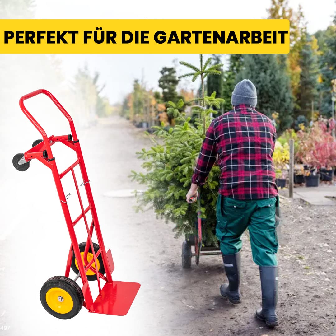 STREND PRO Sackkarre Klappbar 2 in 1 | 350 kg Trolley | Plattformwagen & Handwagen mit Rädern | Transportwagen Klappbar Ideal für Transporte und Einfache Lagerung | Handwagen | Sack Truck