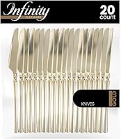 Vista 9 de PlasticPro 20 tenedores de plástico dorado y negro, de alta calidad, resistentes, desechables, elegantes, cubiertos de dos tonos para fiesta