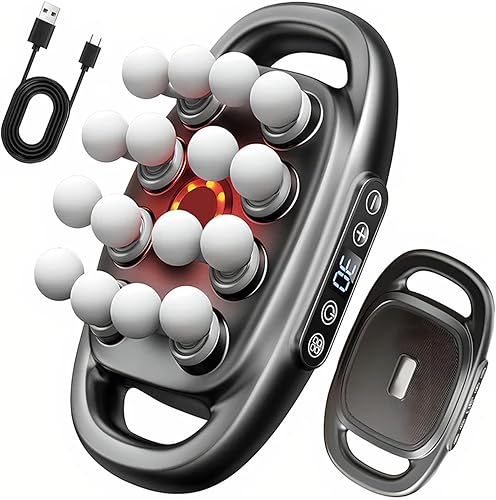 Morgela - Masajeador de tejido profundo, masajeador Morgela 2025, pistola de masaje de 16 cabezas de tejido profundo, 3 modos y 30 intensidades,