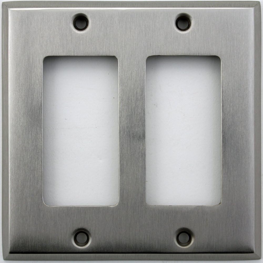 Classic Accents Stamped Steel Satin Nickel Two Gang GFI/Rocker Opening Wall Plate