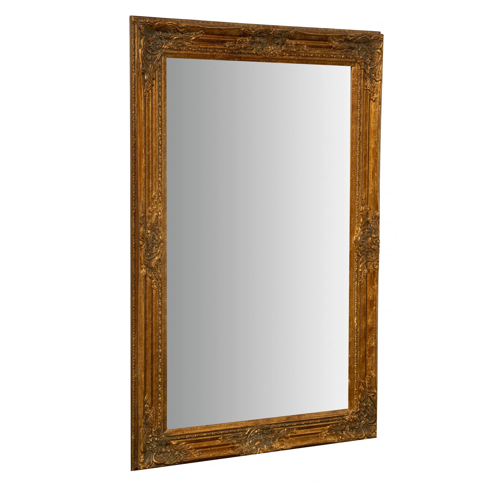 Biscottini specchio da parete bagno e camera 62x92x5 cm | Specchio ingresso da parete con ganci | Specchio oro