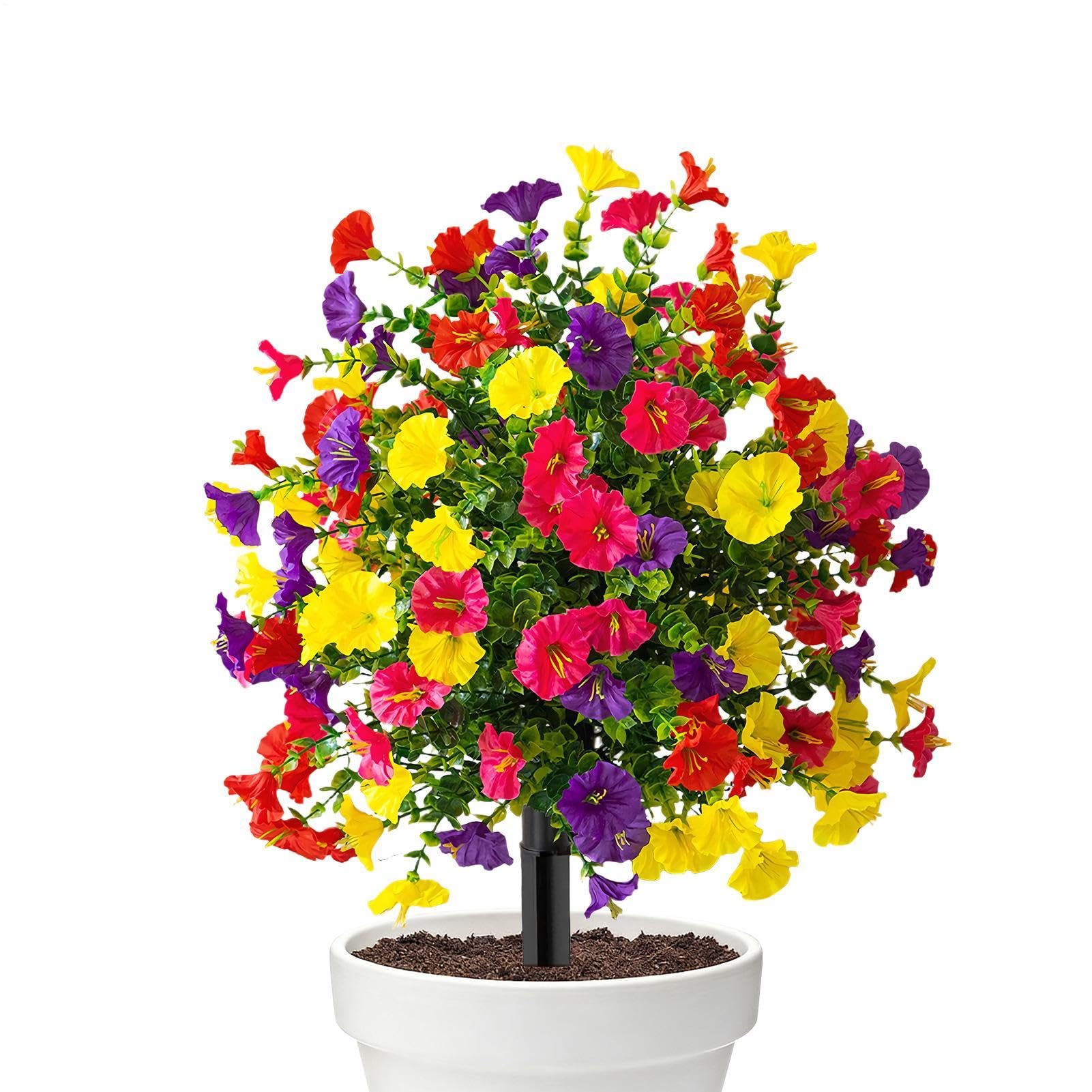 Fleurs artificielles pour extérieur résistant aux UV : fausse plante de jardin en jardinière