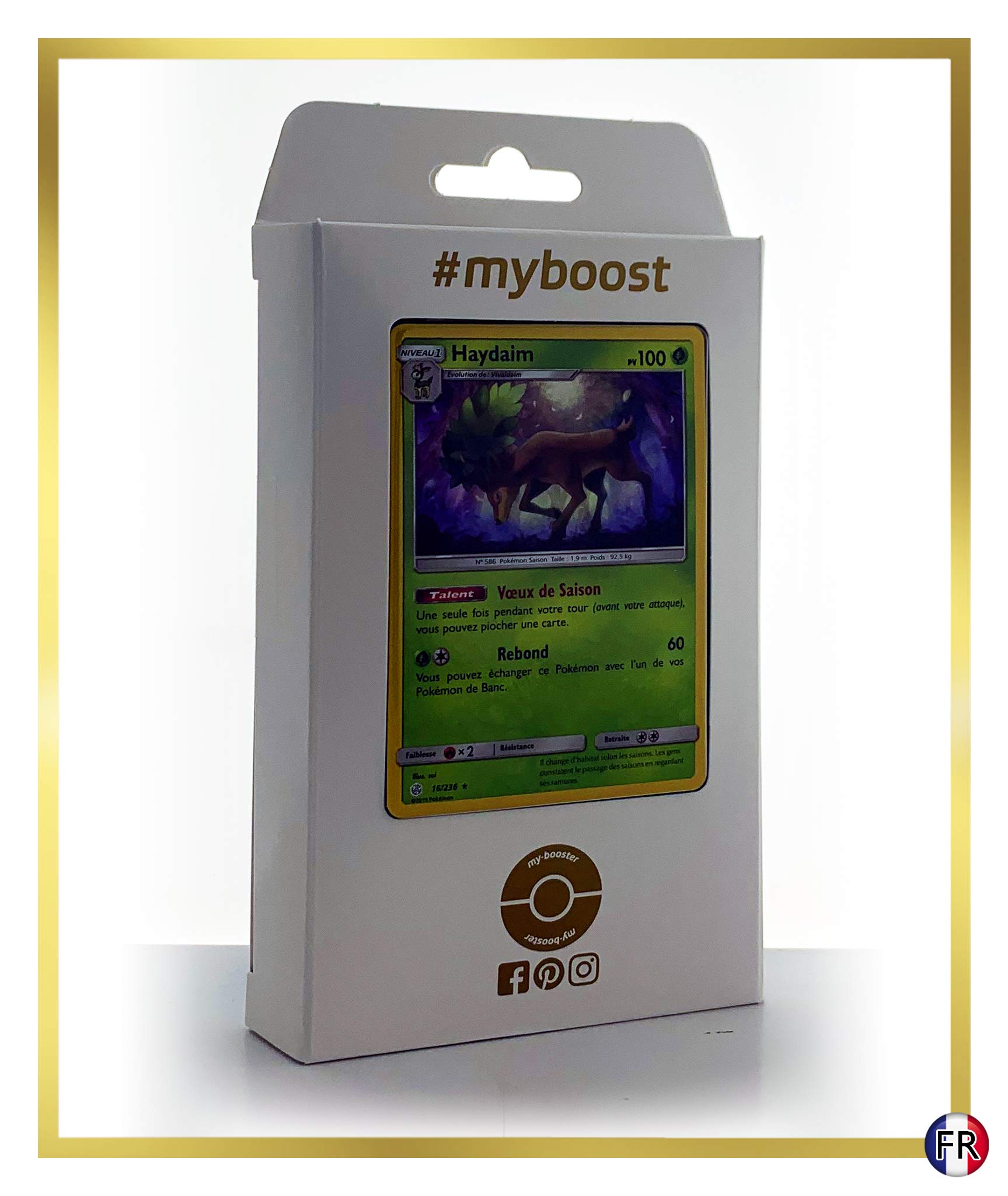 Haydaim (Sawsbuck) 16/236 Holo - #myboost X Soleil & Lune 12 Eclipse  Cosmique