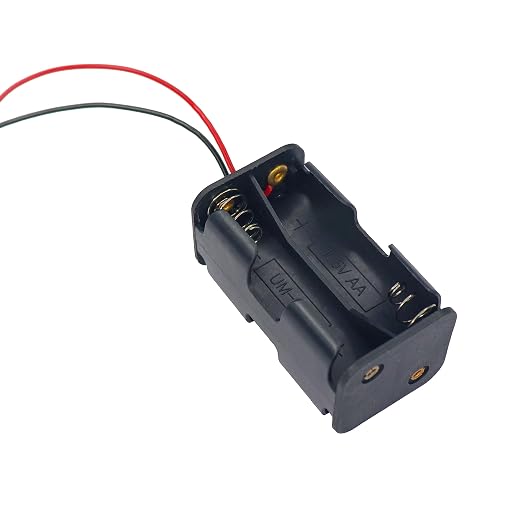 Electronic Spices AA 4 cells Battery holder hard plastic case with wire pack of 1 (1.5V x 4 cells = 6Volt)