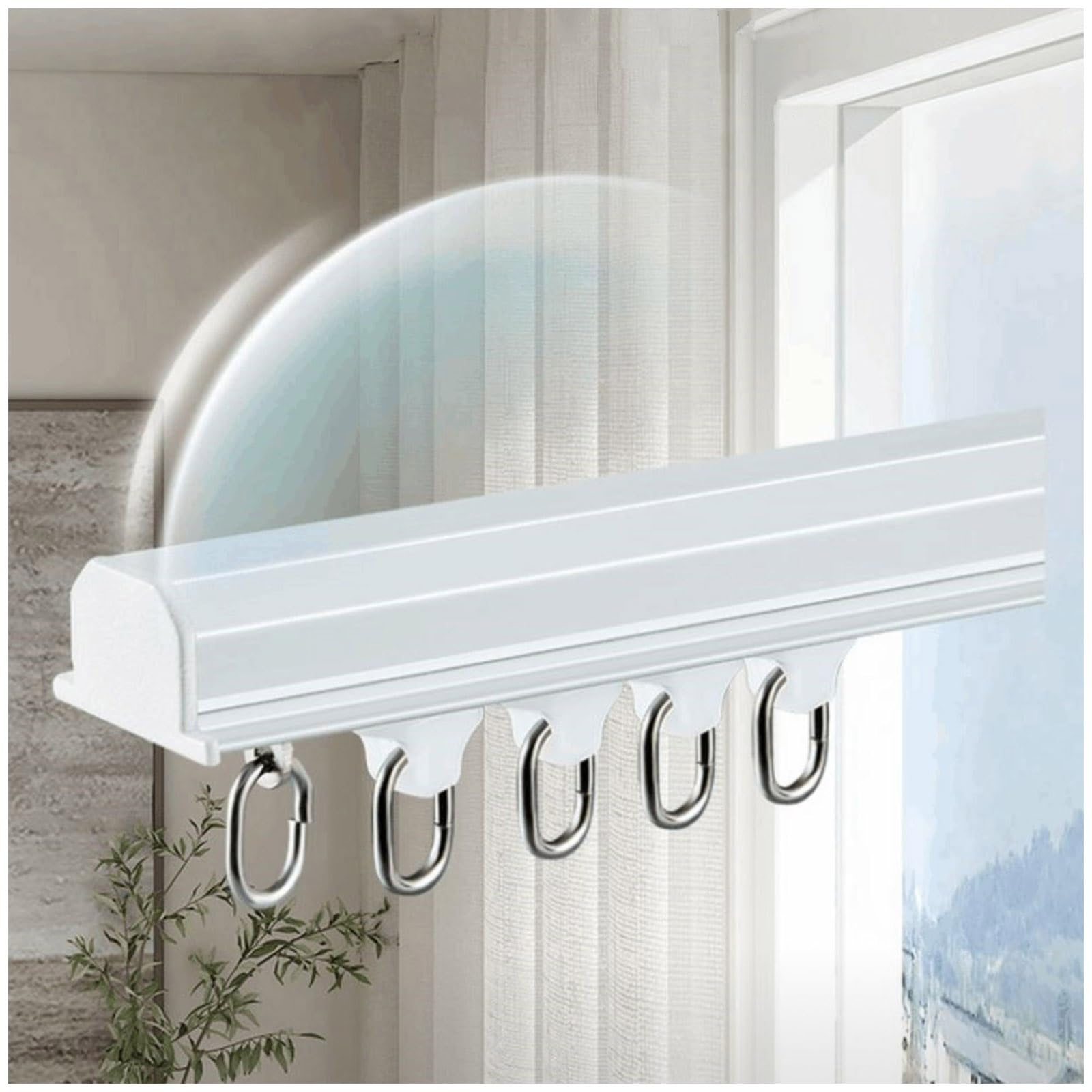 Hidden Recessed Curtain Track, Sliding Curtain Rail, Aluminium Curtain Track Set, Heavy Duty Curtain Track, For Room Divider (Color : A, Size : 80cm/2.6ft)