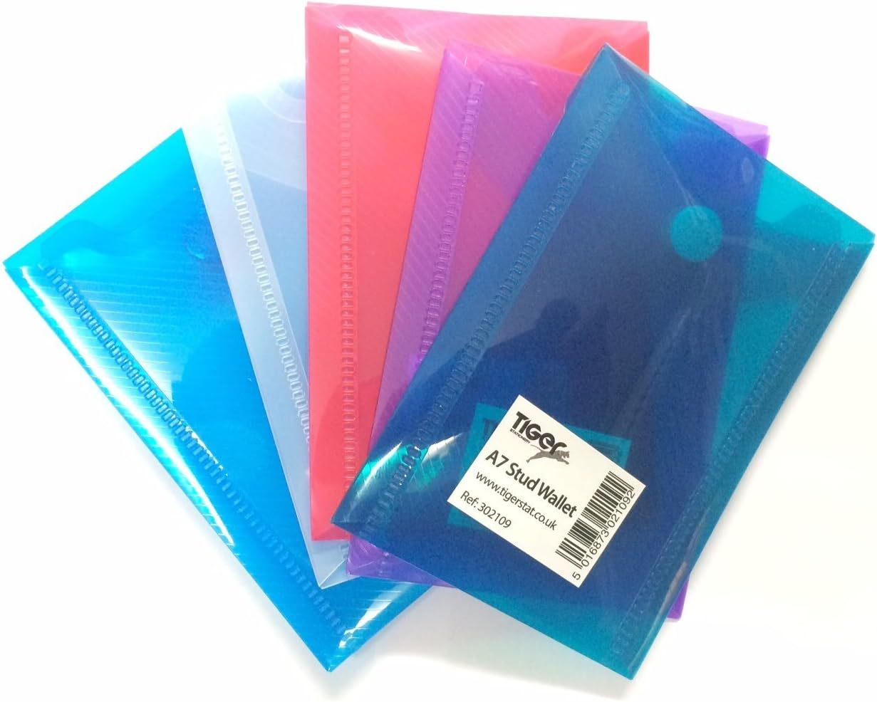 Tiger A4 Stud Wallet Folders In Assorted Fashion Design - Pack of 5 ...