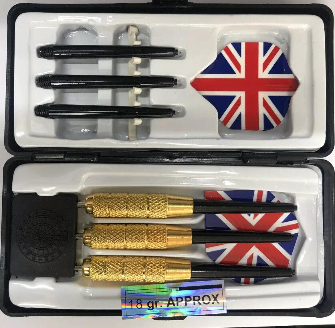 TOYSREX 3pcs 18Gr Approx Prossional Tungsten Tip Dart Set Gold Shaft +barrel +case (Tungsten Tip Dart Set Gold Shaft +barrel +case)