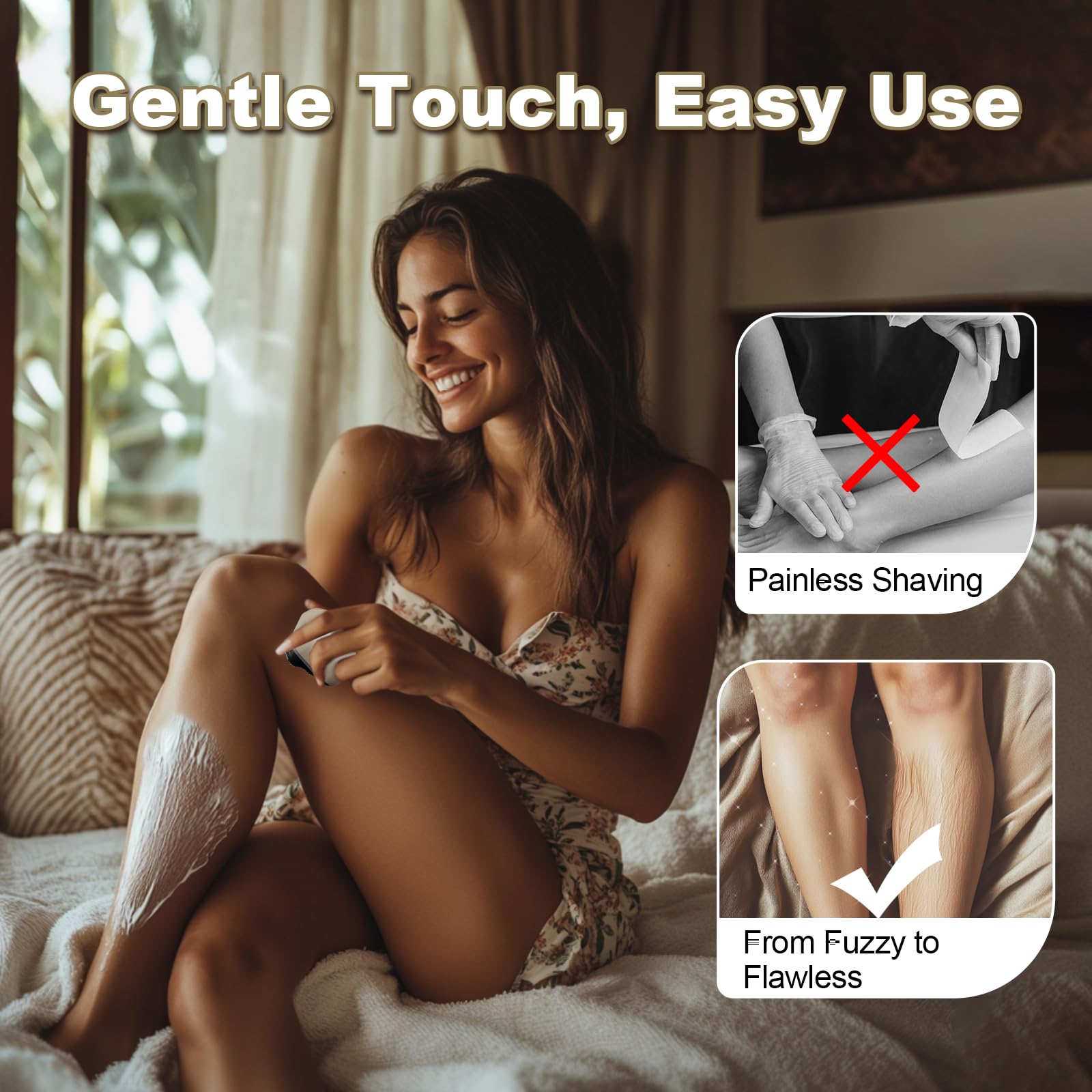 Depilación facial para mujeres, maquinilla de afeitar giratoria de hoja flotante 3D, afeitadora eléctrica húmeda y seca, depiladora portátil y recargable por USB para cara, labio superior 4