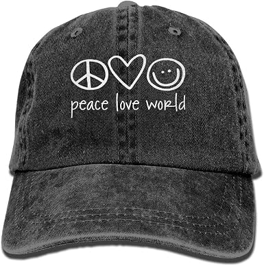 Peace Love World Baseball Cap Abstract 