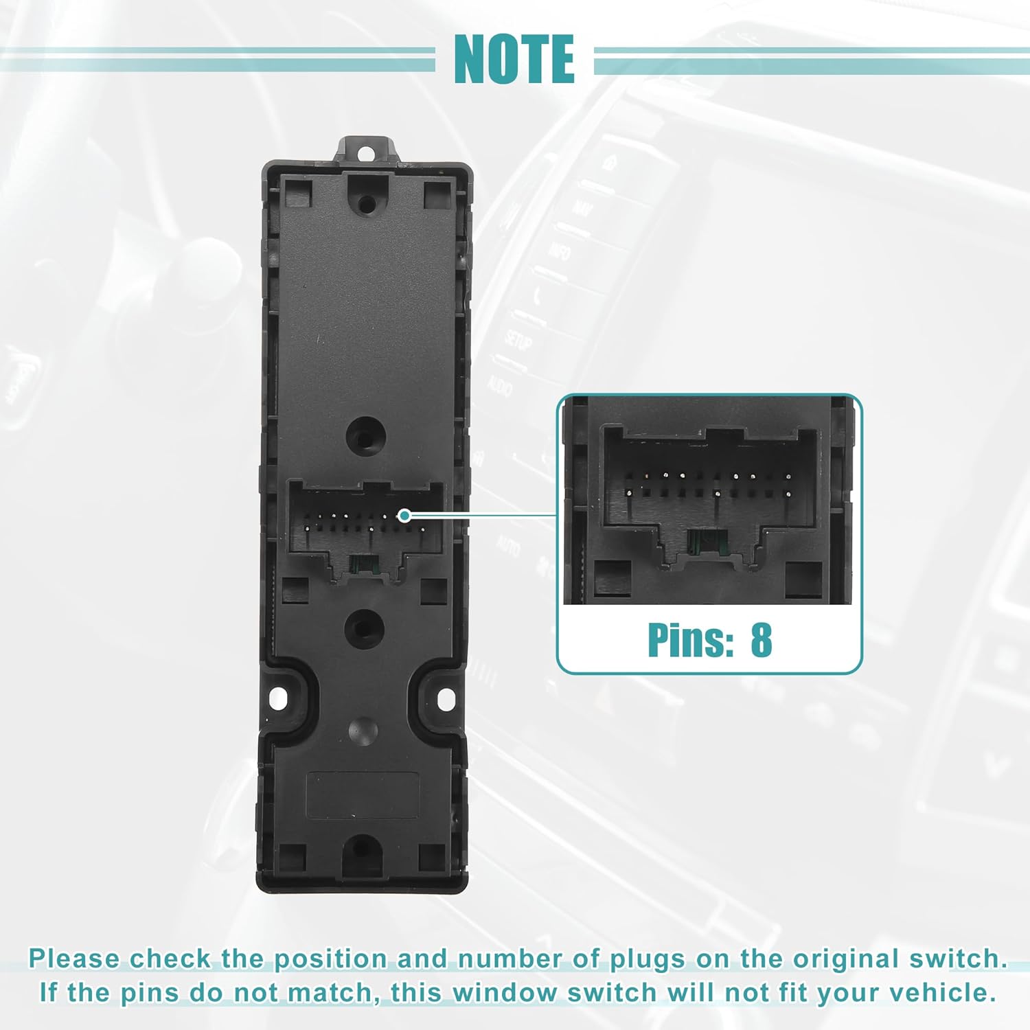 ACROPIX Front Left Driver Side Automotive Master Power Window Switch Fit for Ford F-150 2015-2020 - Pack of 1 Black