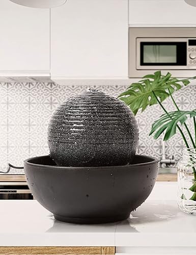 Miniatura 6 de SEINHIJO Fuente interior de mesa Fengshui cascada escritorio oficina fuente LED luces 9.0inch