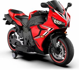 CBR Rechargeable Battery Operated Sports Bike, Ride on Toy Bike with Led Light, Music & USB, Baby Racing Electric Bike | Electric Battery Bike for Kids to Drive 2 to 8 Years (Red)