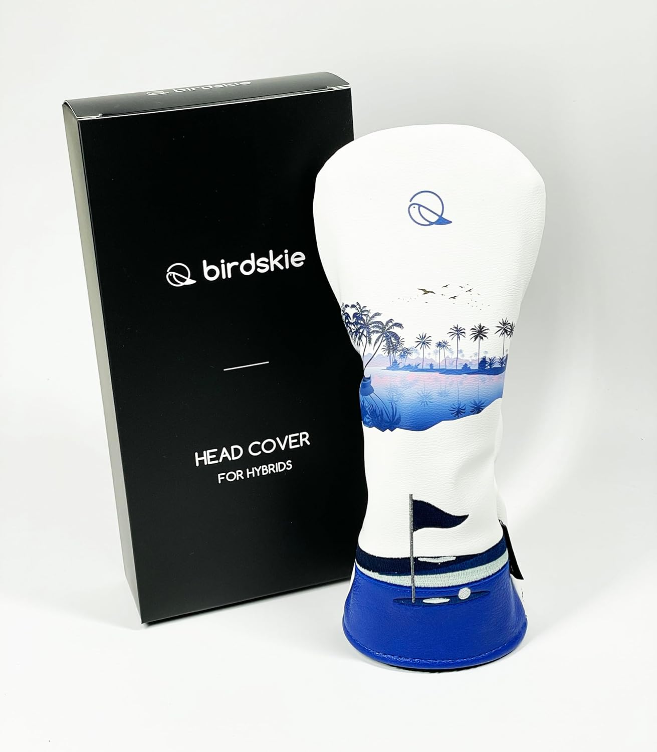 Golf Headcover for Hybrids and Fairway Woods Premium Leather Head Cover. Digitally Printed and Embroidered Design.