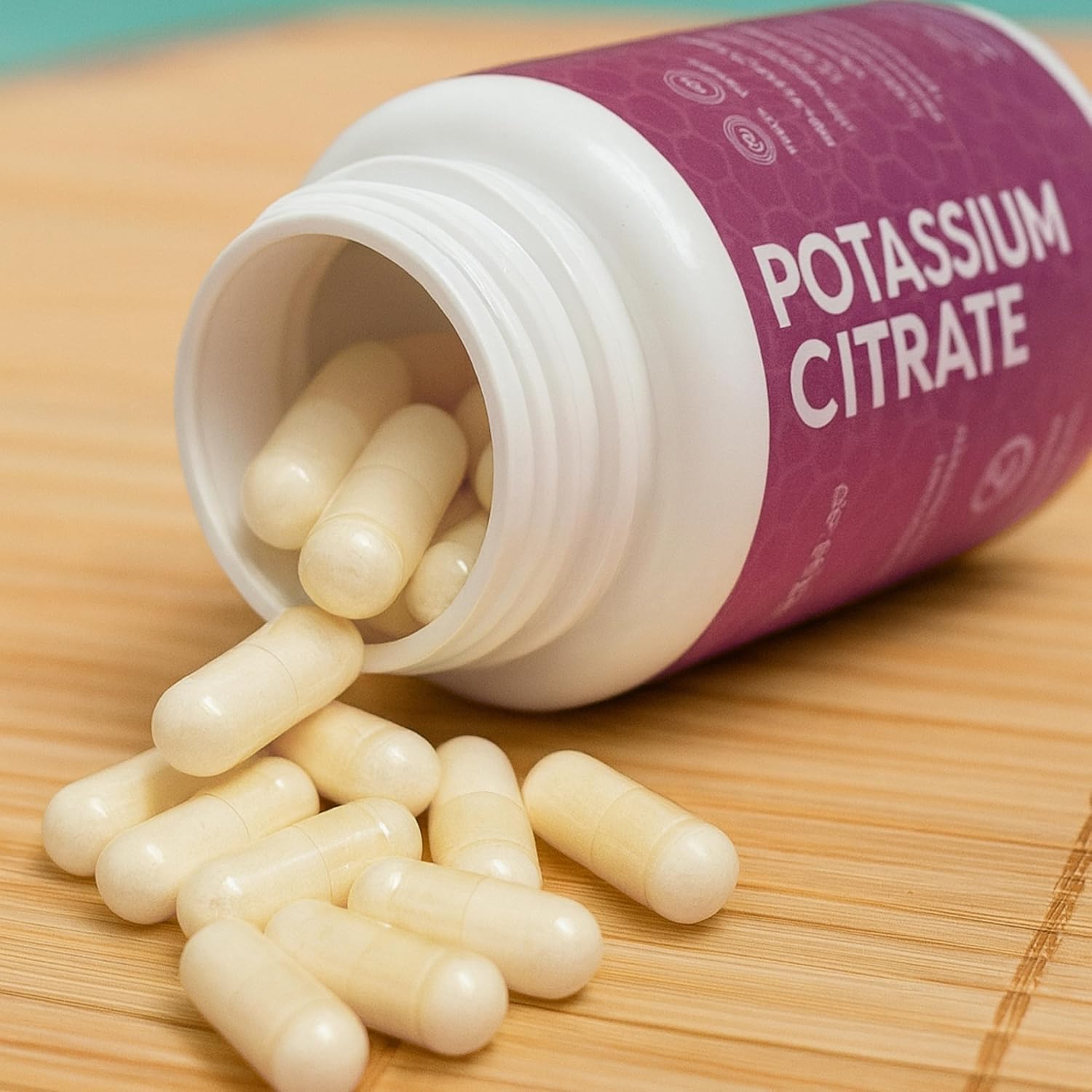 Potassium Citrate Capsules 1600 mg – Electrolyte Balance, Hydration & Muscle Support – Heart Health & Energy Support – 60 Vegan Capsules