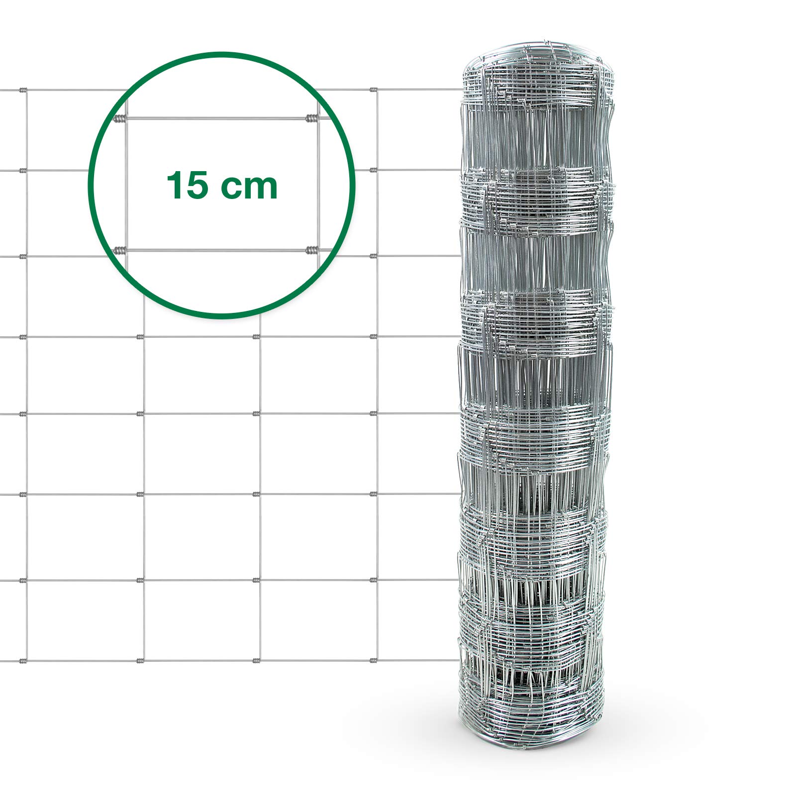 Floordirekt Wildzaun verzinkt in Fachhandel-Qualität | Verschiedene Höhen | 50 m lang | Weidezaun Forstzaun Tierzaun Drahtzaun Gitterzaun Drahtgeflecht (120 cm x 50 m)