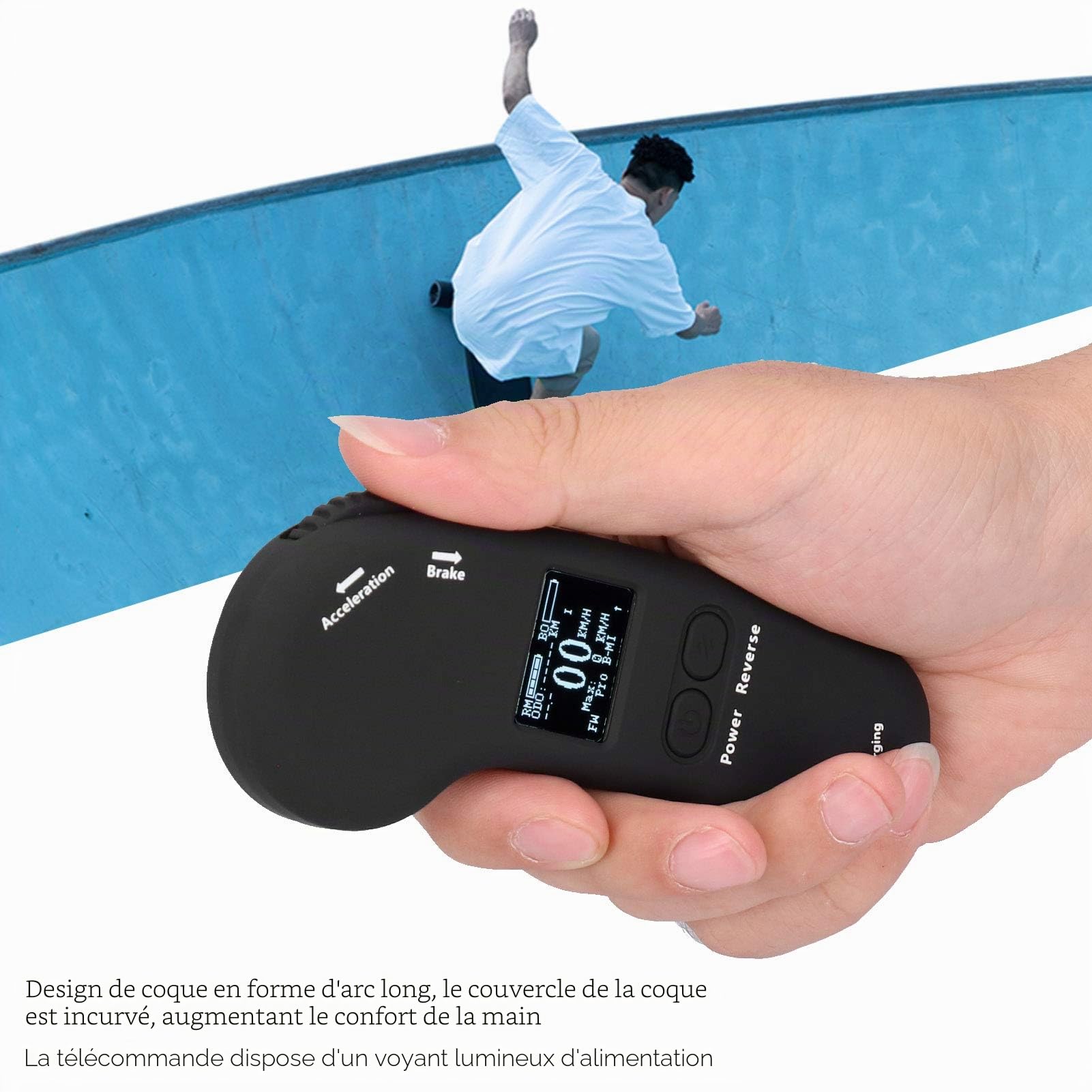 Télécommande sans Fil pour Skateboard électrique, avec Affichage LED, Rappel de Vibration, freinage à Vitesse réglable pour Skateboard