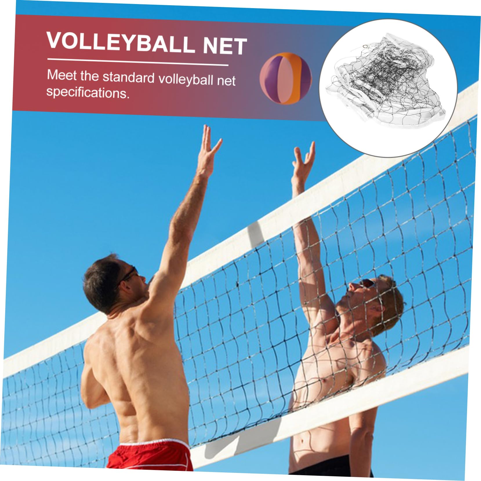 Conjunto de Red de Voleibol de Playa Profesional, Red para Deportes de Polietileno Reforzada y Estable, Adecuado para Entrenamientos al Aire Libre y Piscinas