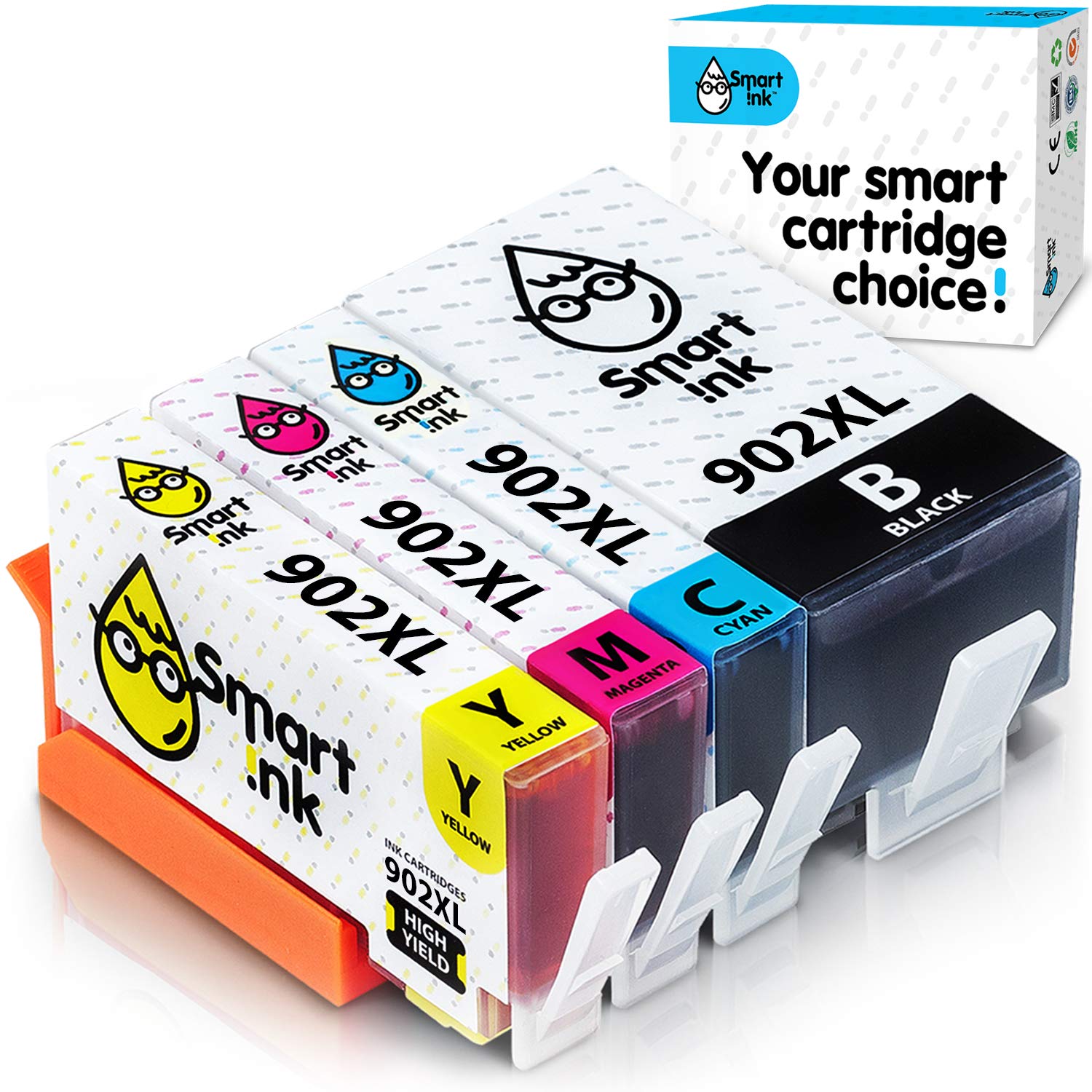 Smart Ink Compatible Ink Cartridge Replacement for HP 902 XL 902XL (4 Combo  Pack) to use with Officejet Pro 6978 6968 6974 6975 6960 Officejet 6951  6954 6956 6958 Printers- Buy Online in Qatar at Desertcart - 148872974.