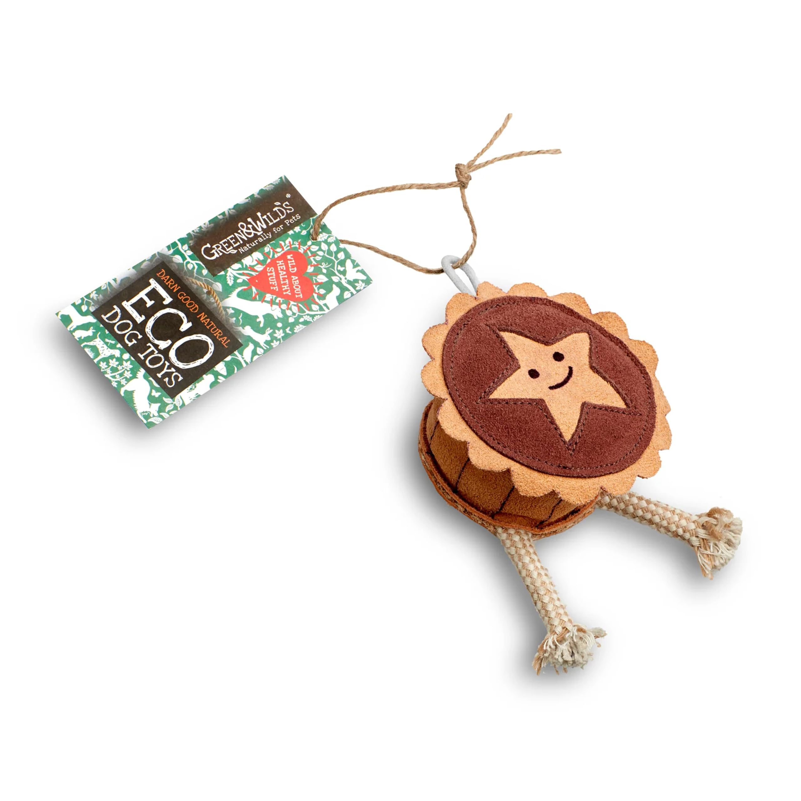Green & Wilds Eco Friendly Natural Dog Toy - Merry the Mincepie - Xmas Gifts for Dogs