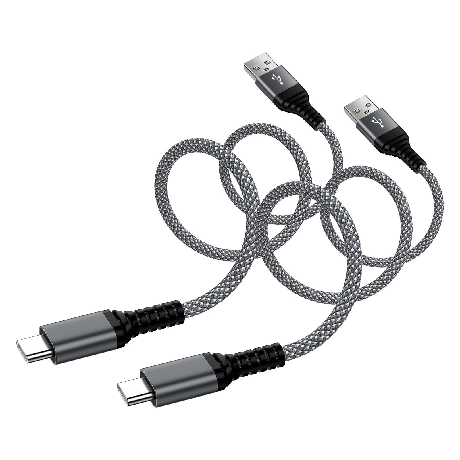 Cable de carga USB A a USB C para iPhone 17 16 15 Pro Max Air 16e 16 15 Plus Cable Carplay para coche, cable trenzado de carga rápida para Galaxy S25 A17 A16