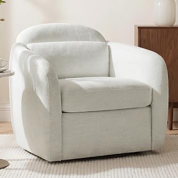 KISLOT, 360-Degree Swivel Accent Chair, High Back, Linen