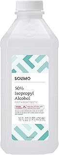 Amazon Brand - Solimo 50% Isopropyl Alcohol First Aid Antiseptic, 16 Fl Oz (Pack of 1)