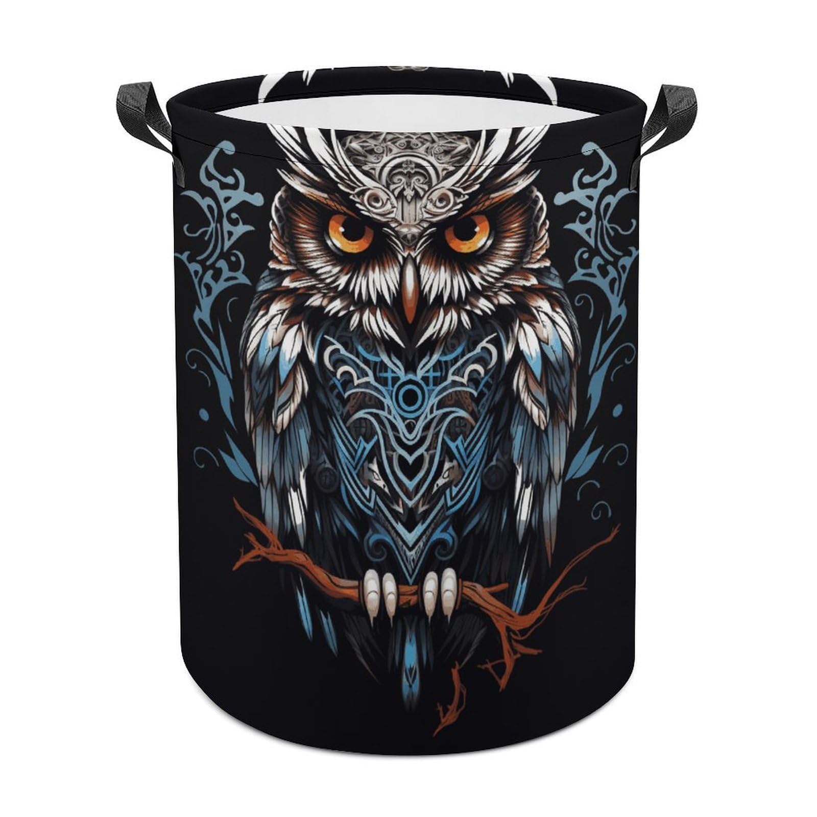 Owl Laundry Basket Freestanding Waterproof Laundry Hamper Collapsible Tall Clothes Hamper with Reinforced Handles Waterproof Laundry Bag for Dorm Bathroom Home 44x44cm