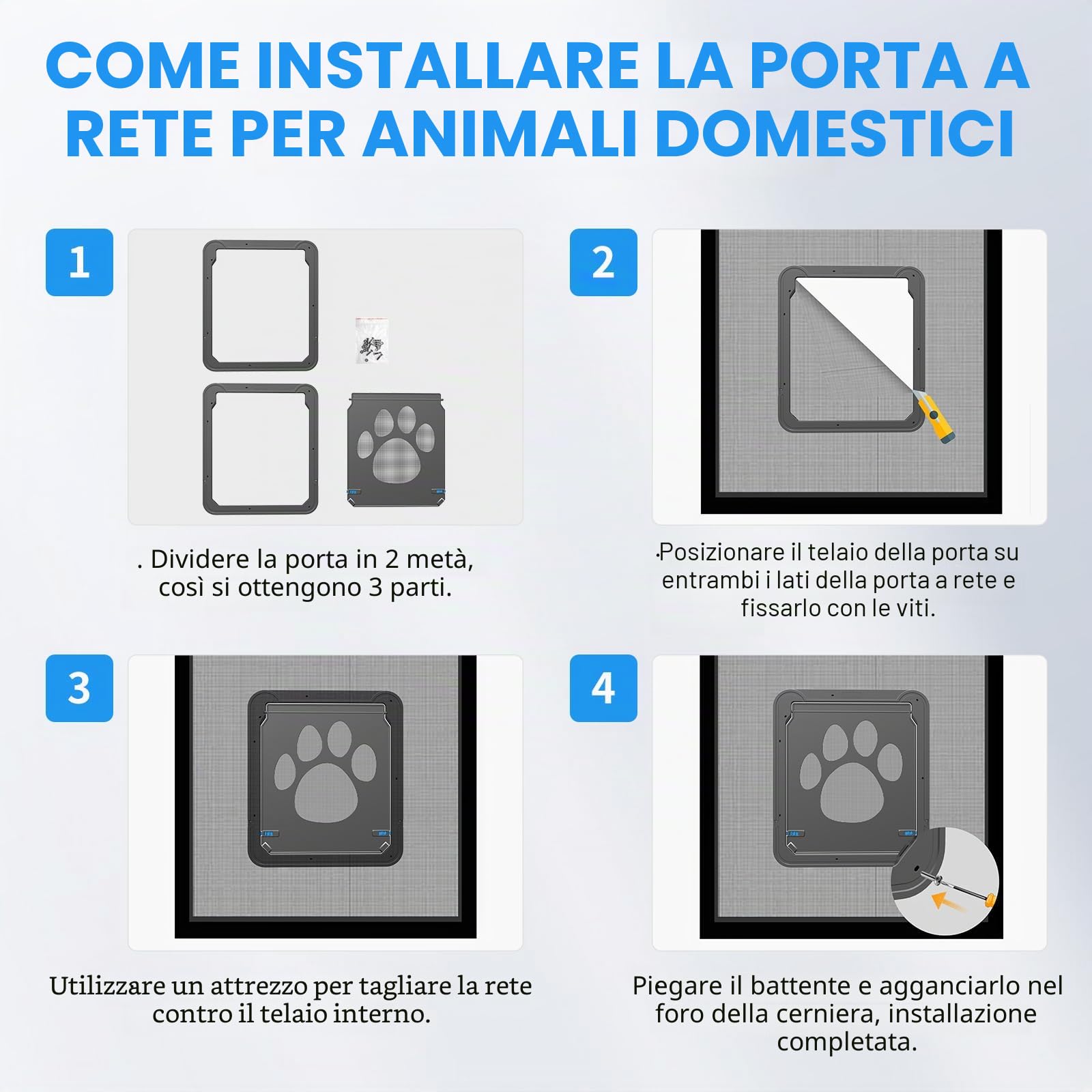 NAMSAN Porta Zanzariera Cane Chiudibile a Chiave Zanzariera per Animali Domestici Gattaiola per Schermo con Magnetico Porta Zanzariera per Cane/Gatto (37CM X 42CM)