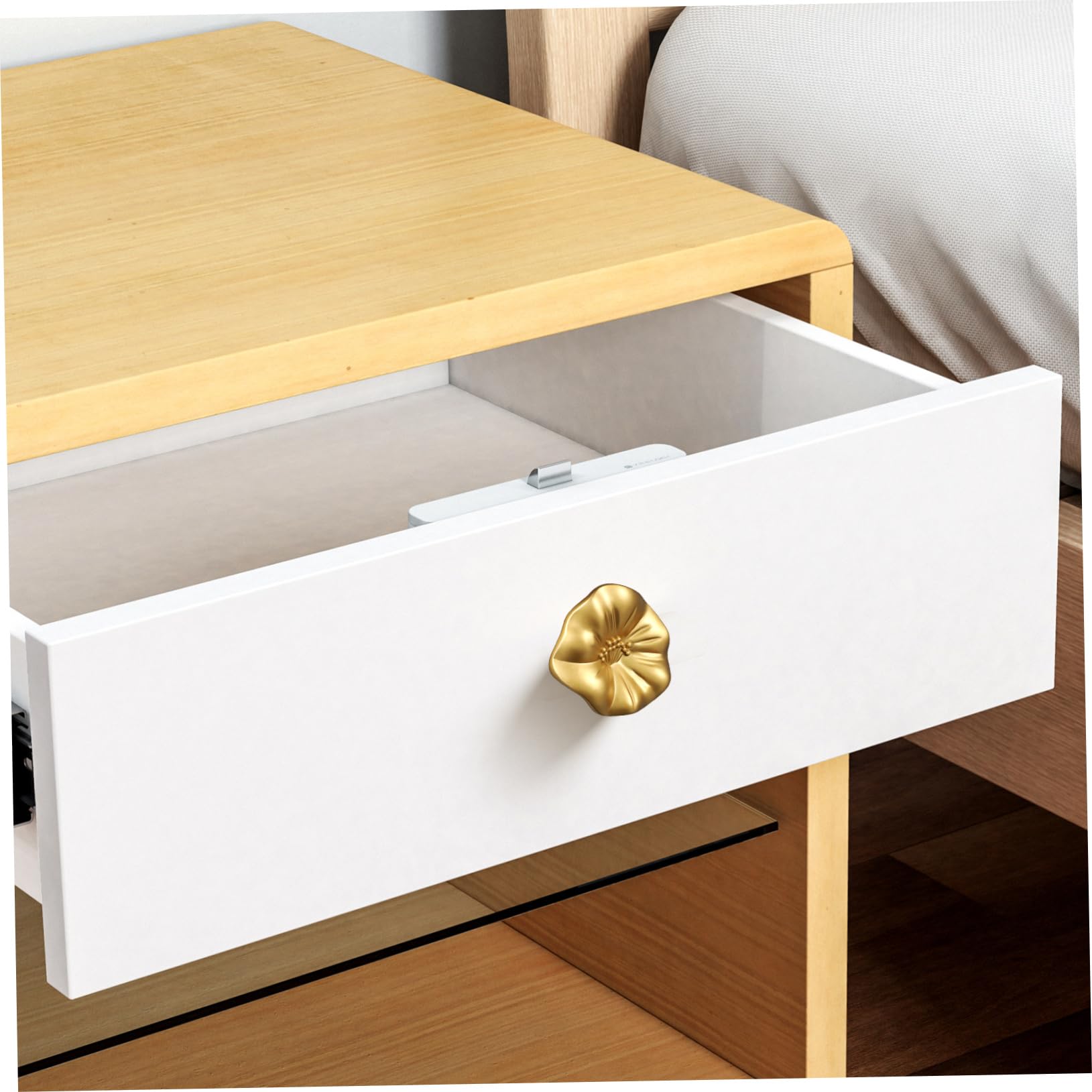 Schrankknöpfe Verschleißfest Blumenförmige 5 Stück aus Zinklegierung und Goldfarbene Möbelgriffe mit Elegantem Design Komfortabler Griff für Kommodenschubladen