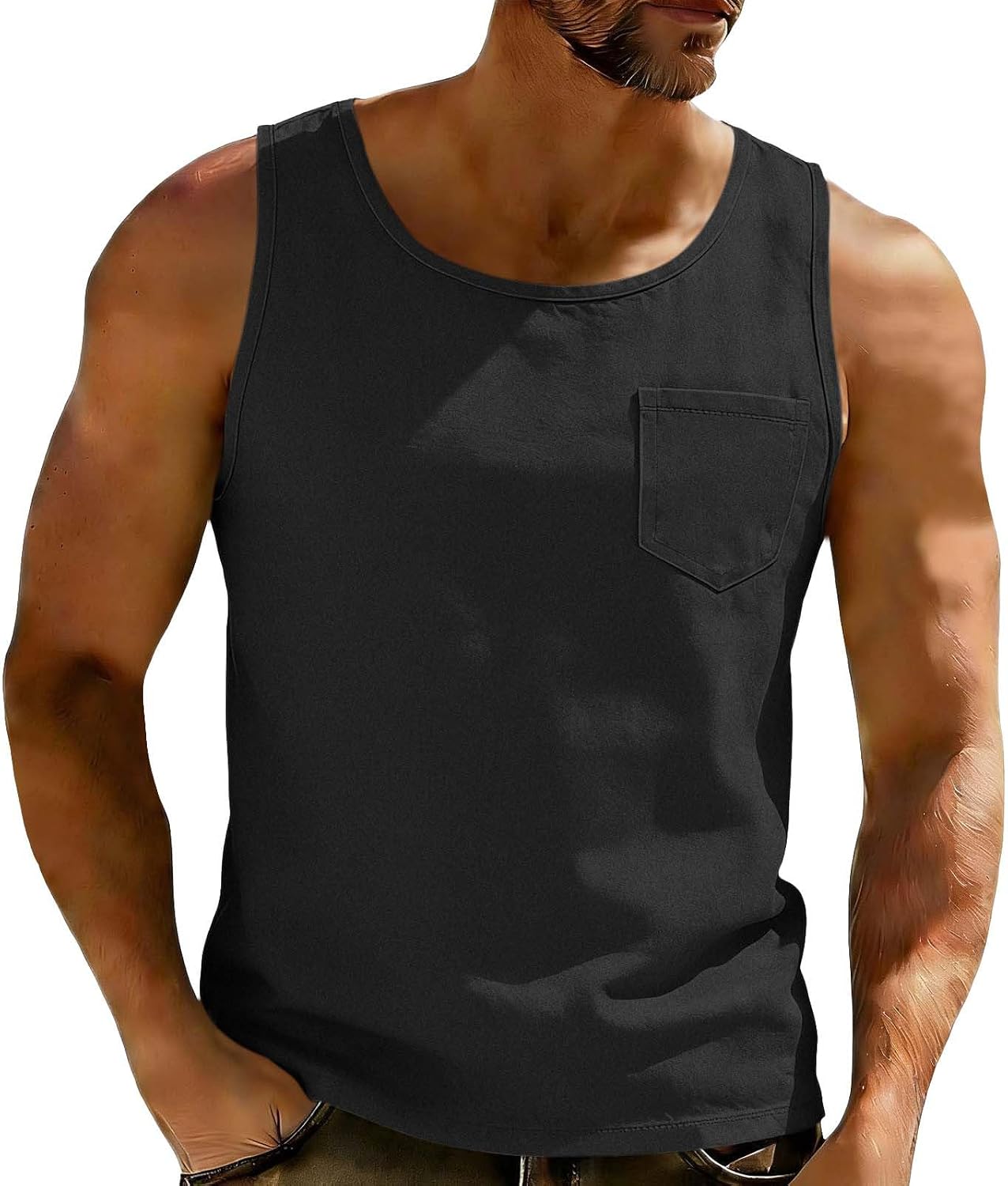 Denim Look Sleeveless T-Shirts for Men, Classic Muscle Tank Tops | Denim Look Sleeveless T-Shirts for Men, Classic Muscle Tank Tops