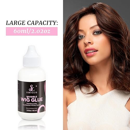 Miniatura 7 de Smilco Kit de pegamento y removedor de peluca, paquete de 5, adhesivo frontal de encaje impermeable de 3.02 onzas para mujeres, resina no tóxica a