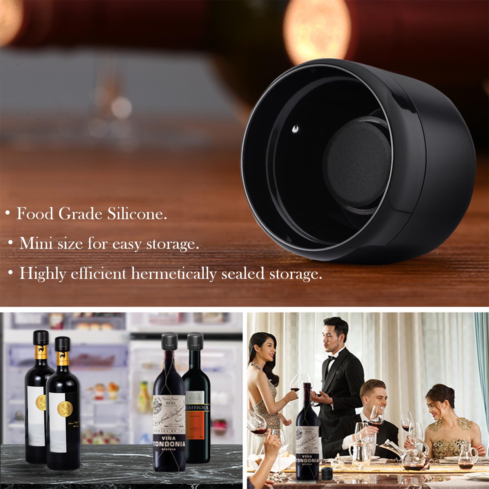 4 Bouchons Réutilisables Pour Bouteille De Vin Et Champagne