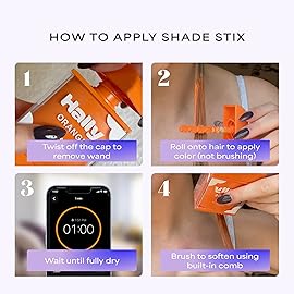 Hally Hair Temporary Hair Color, Shade Stix (Orange) - Hair Makeup Accessories for Kids, Teens & Adults - 12 ml Washable Hair Chalk & Dye for Festivals, Sporting Events & Parties