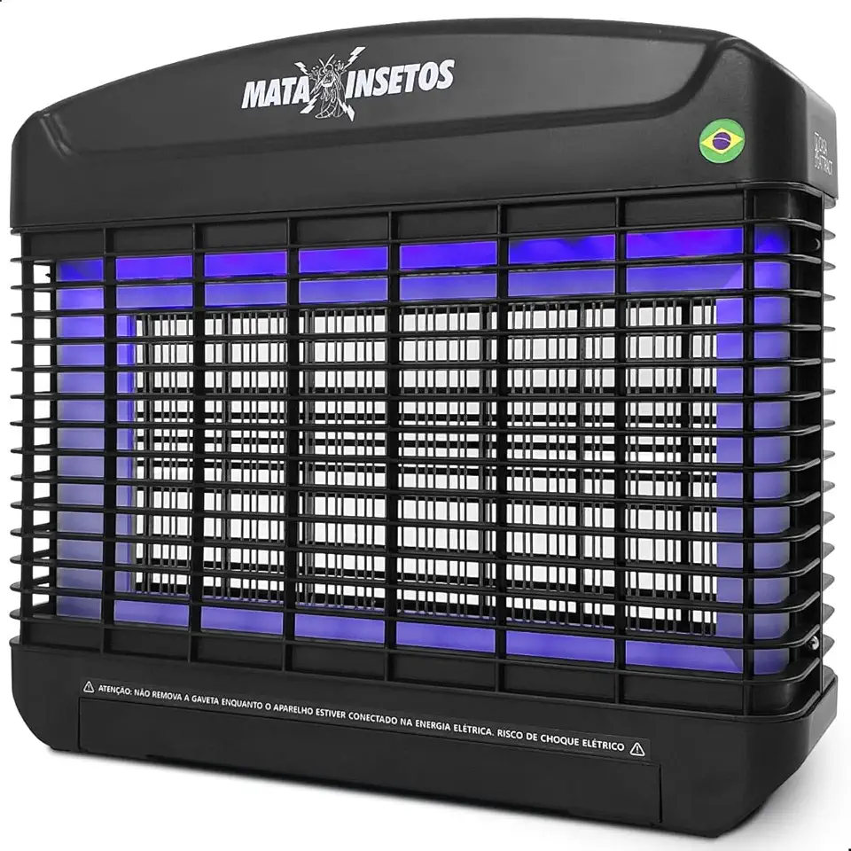 Mata Mosquitos Elétrico Premium Casa Attract 2000V Grade Intercalada Mata Até Maruim Armadilha Insetos Feito no Brasil