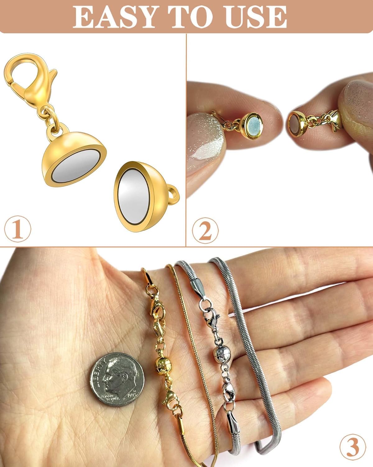 Dailyacc Bead Necklace Clasps and Closures Clasp for Jewelry Converters and Bracelet Extender - Image 6