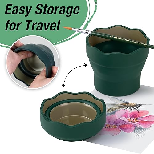 Miniatura 3 de Faber-Castell Clic  Go Artist - Taza de agua verde oscuro 1 unidad paquete de 1