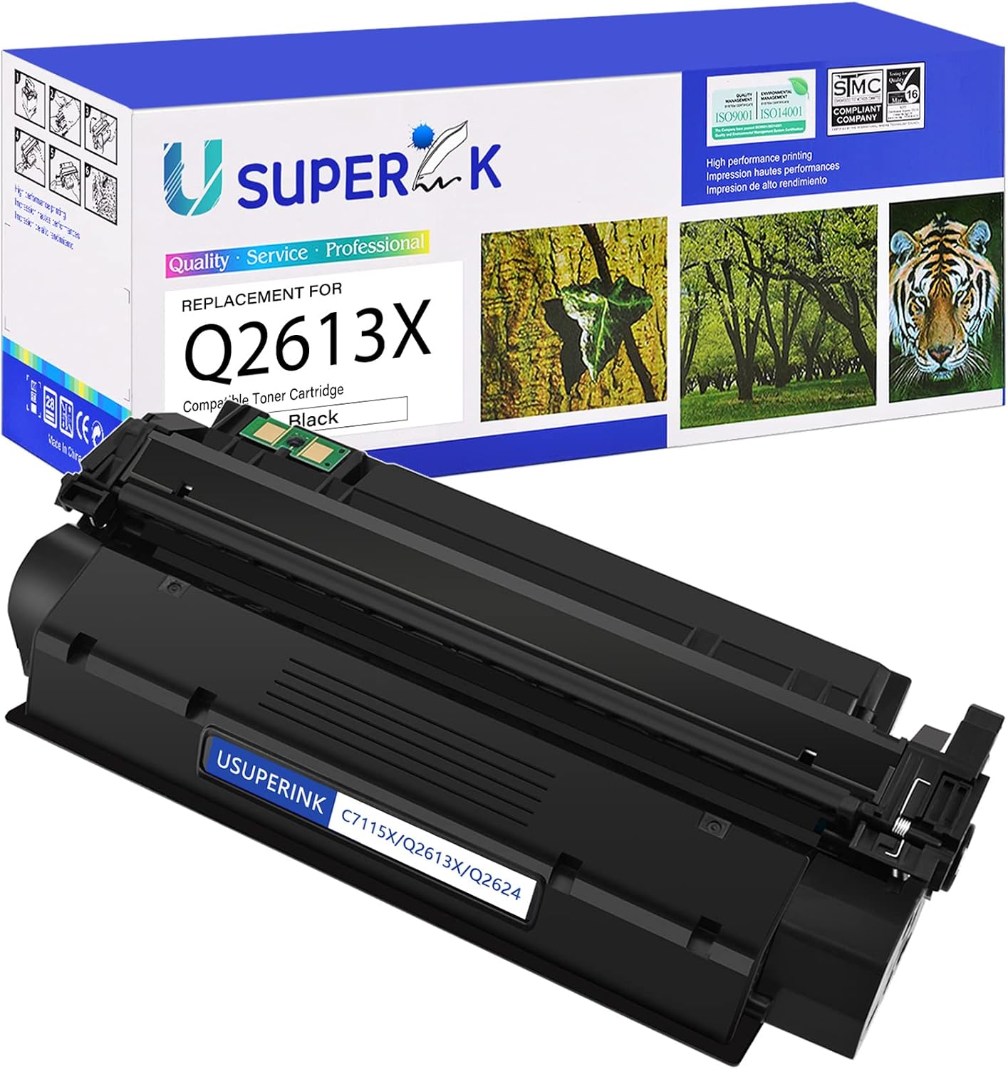 USUPERINK High-Yield Compatible Toner Cartridge Replacement for HP 13X Q2613X to use with LaserJet 1300 1300n 1300xi Printer (Black, 1-Pack)