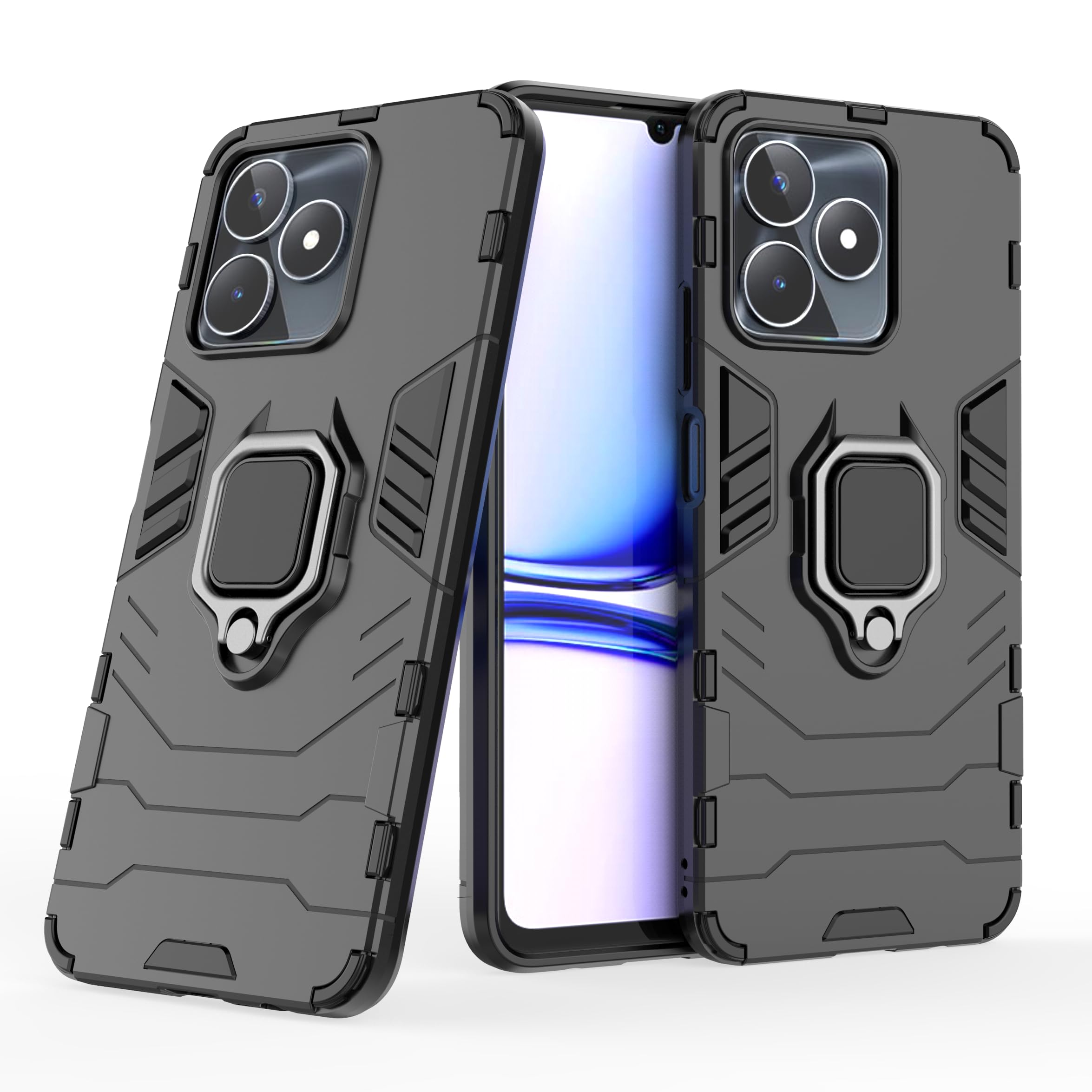 Funda YKNIUFLY Para Motorola Moto G14 - Con Soporte, Anticaídas, Delgada Y Protectora (Negro)